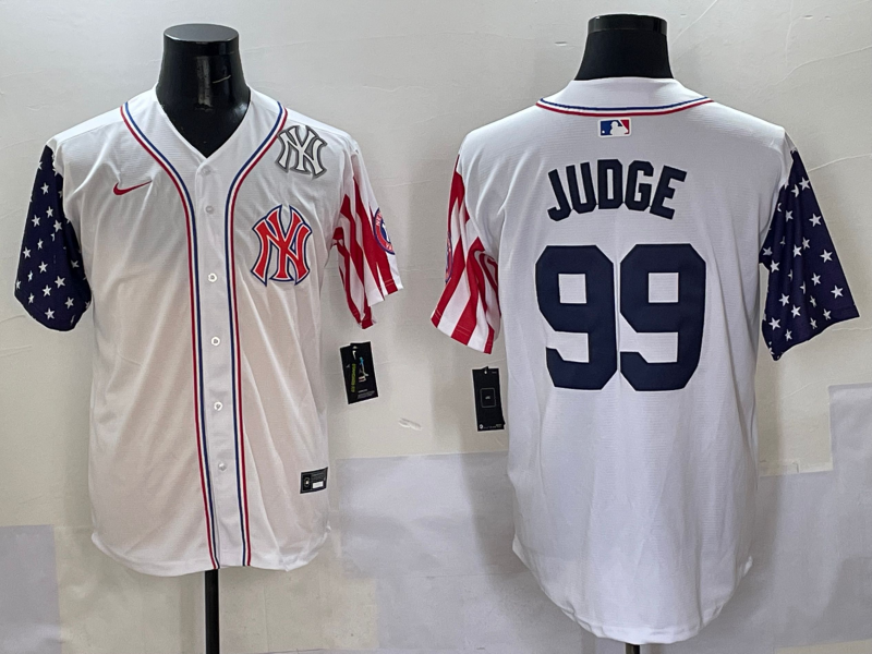Men 2025  MLB New York Yankees #99 Judge white jersey style 18->new york yankees->MLB Jersey